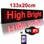 Επιγραφή Κυλιόμενη Πινακίδα LED Κόκκινη με WiFi 133x20cm