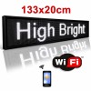 Επιγραφή Κυλιόμενη Πινακίδα LED λευκό με WiFi 133x20cm