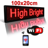 Επιγραφή Κυλιόμενη Πινακίδα LED Κόκκινη με WiFi 100x20cm