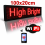 Επιγραφή Κυλιόμενη Πινακίδα LED Κόκκινη με WiFi 100x20cm