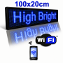 Επιγραφή Κυλιόμενη Πινακίδα LED μπλε με WiFi 100x20cm